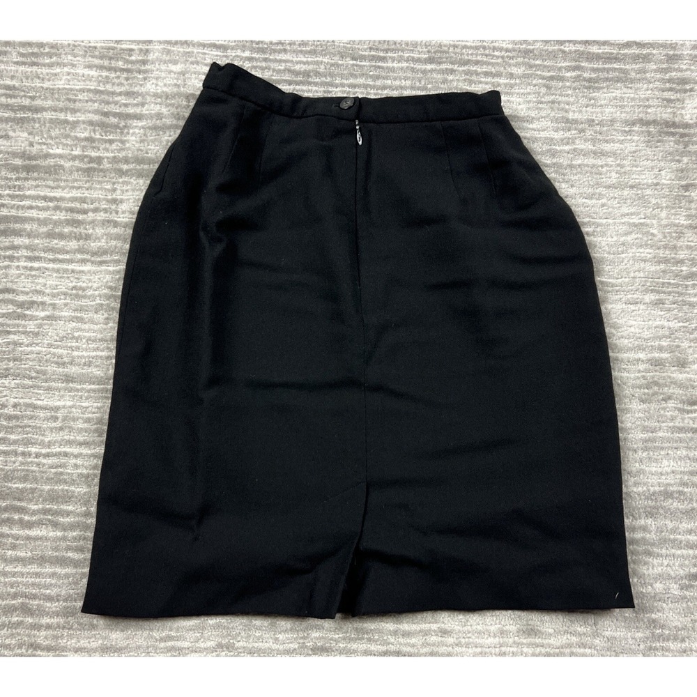 Vintage Liz Claiborne Collections Skirt Womens 10 Black Wool Lined Casual - Picture 7 of 10